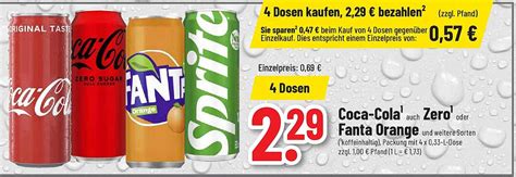 Coca Cola Auch Zero Oder Fanta Orange Und Weitere Sorten Angebot Bei