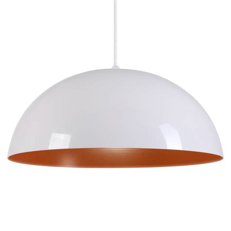 Pendente Meia Lua 60cm Luminária Alumínio Branco Brilhante C Cobre