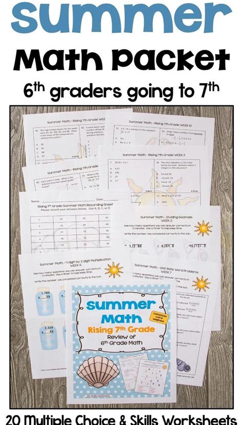 6th Grade Going Into 7th Summer Math Packet