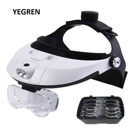 Loupe optique Loupe de casque éclairée 2 LED serre tête lunettes