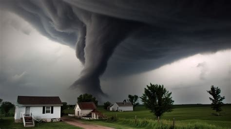 Tornadoes Tornado Makes Itself At A Farmhouse With Houses In The Background Backgrounds | PSD ...