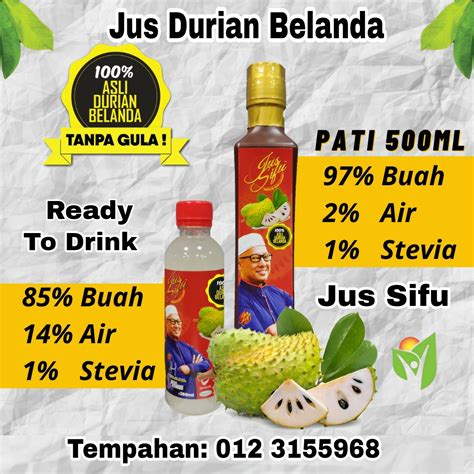 Jus Pati Durian Belanda Ml Jus Sifu Jus Ustaz Hanafiah Anti