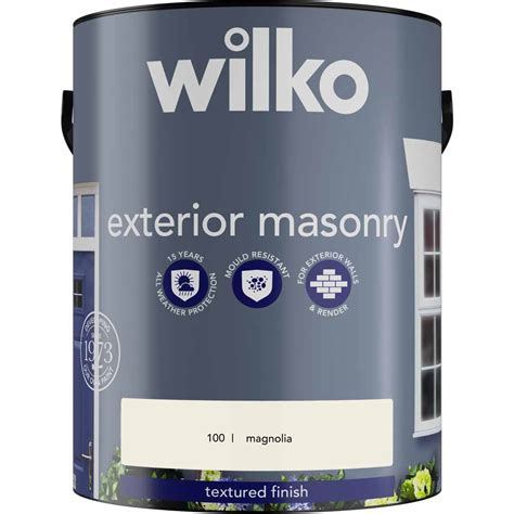 Wilko Exterior Masonry Textured Magnolia Exterior Paint 5l Wilko