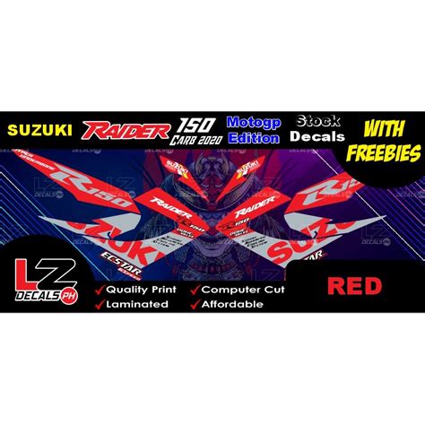 Suzuki Raider 150 Motogp Edition 2020 Carb Stock Decals Stickers