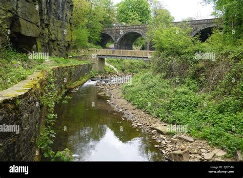 Torr Top Bridge A Pedestrian Bridge Over The River Sett In New Mills