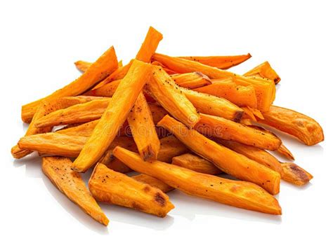 Sweet Potato Fries Isolated Fry Batata Cuts Cooked Ipomoea Batatas