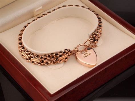 Rose Gold Gate Bracelet Antique Edwardian 1909 With Padlock Etsy Jewelry Lover Heart