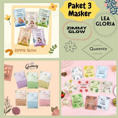 Jual Paket Masker Lea Gloria Gr Queenzy Gr Zimmy Glow Gr