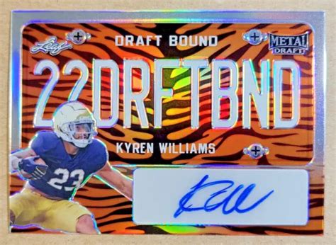 KYREN WILLIAMS AUTO 4 5 2022 Leaf Metal Draft Bound Tiger RC Rams