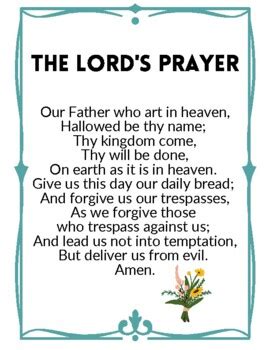 The Lord's Prayer(Catholic Version)/Our Father/Catholic/Christianity ...