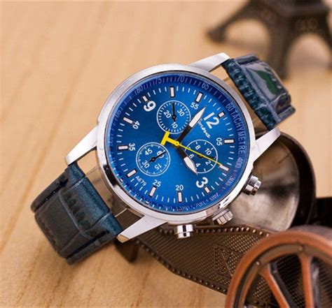 Geneva Watches 2016 Splendid Luxury Fashion Casual Mens Watch Leather