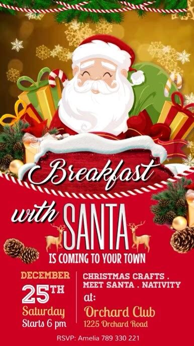 Christmas Breakfast With Santa Template Postermywall