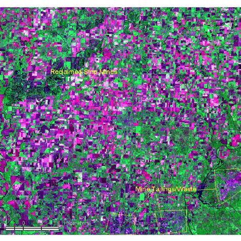 Landsat TM Image Showing Band Ratio Combinations 3 1 5 4 5 7 For