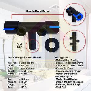 Jual Kran Cabang Ss Hitam Jf H Kran Stainless Steel Kota Bekasi