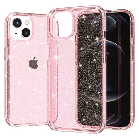 Glitrende IPhone 15 Deksel Rosa Teknikkdeler No