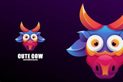 Cute Cow Colorful Logo Template Graphic by Ramdhani Subarkah · Creative ...