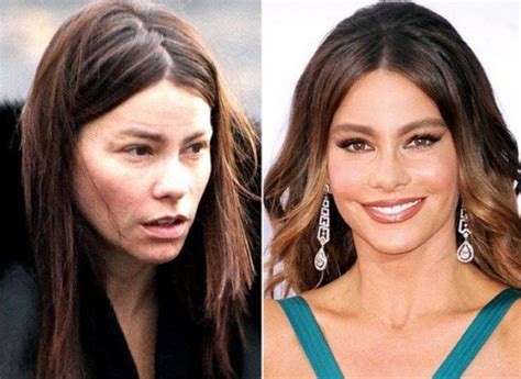 Celebrities Before and After Makeup Transformations