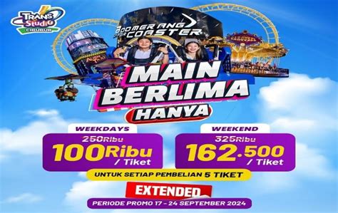 Nikmati Promo Menarik Trans Studio Diskon Harga Tiket Mulai Dari Rp100