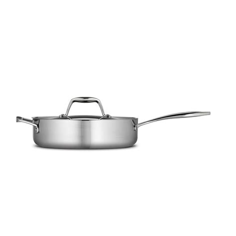 3 Qt Tri Ply Clad Stainless Steel Covered Deep Sauté Pan Tramontina US