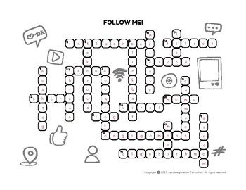 Social Media Crossword Puzzle By Just Imaginations TPT