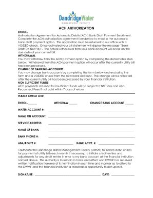 Fillable Online Ach Authorization Fax Email Print Pdffiller