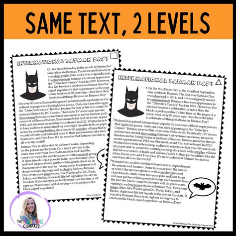 Differentiated Reading Passages Comprehension And Context Clues