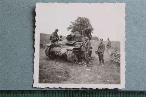 Foto Photo Franz Sischer Panzer Tank Char R Motorrad Krad