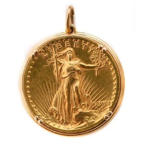 Lady Liberty Gold Coin 14k Yellow Gold Pendant