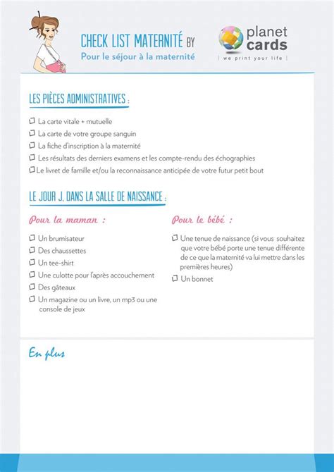 Check list maternité partie 1 Inspiration Naissance Planet Mag