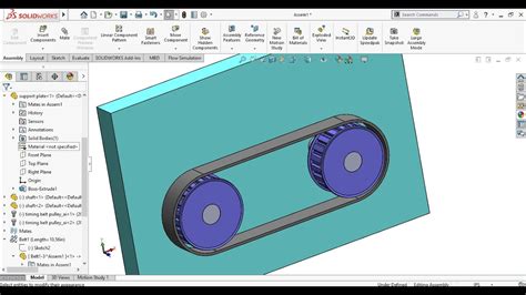 Solidworks Assembly Tutorials How To Model Belt And Pulley YouTube