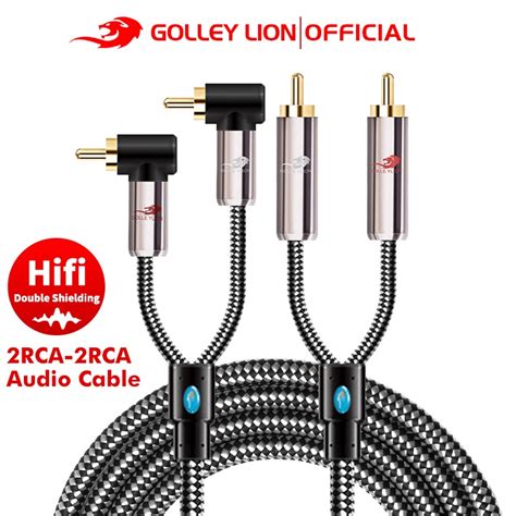 Golley Lion 2rca เป็น 2rca สายสัญญาณเสียง สําหรับโฮมเธียเตอร์ Dvd Tv