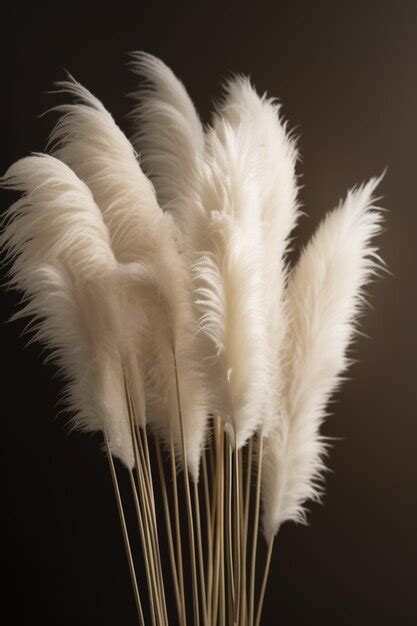 Premium Ai Image There Are Some White Feathers In A Vase On A Table