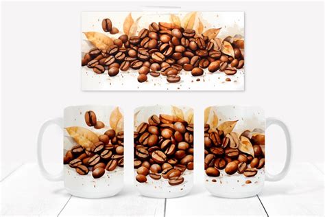 Coffee beans mug design | Coffee beans sublimation mug