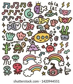 Set Cute Summer Icons Bikini Flip Stock Vector Royalty Free Shutterstock