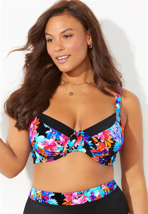 Flattering Captain Underwire Bikini Top Blooming Floral Swimsuits