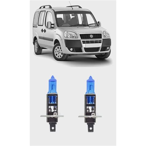 Par Lampada Super Branca Farol De Milha Doblo 2003 A 2018 8500k H1