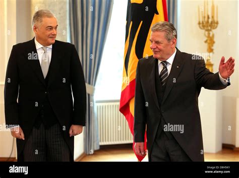 German President Joachim Gauck R Receives The New Greek Ambassador To