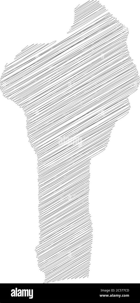 Benin Pencil Scribble Sketch Silhouette Map Of Country Area With