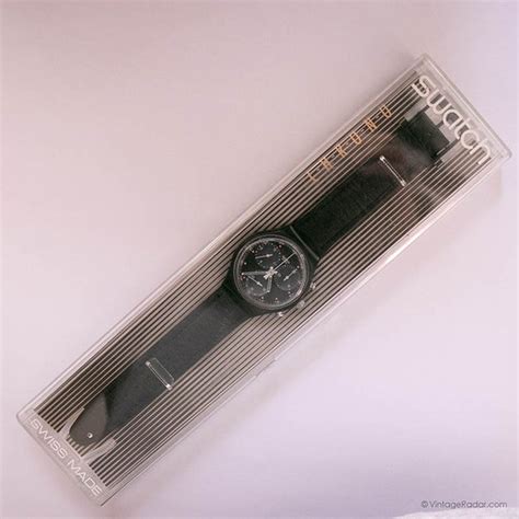 1991 Swatch SCB106 WALL STREET Watch | Black Swatch Chrono with Box ...