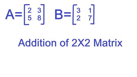 Matrix Addition 2x2 Matrices In Pashto Youtube