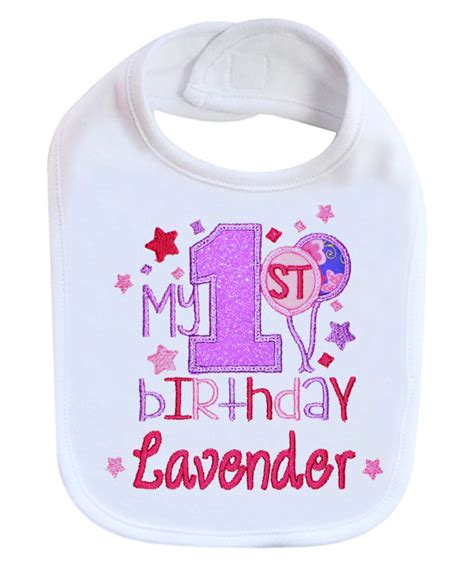 First Birthday Girl Bib Personalized With Baby Custom Name Etsy