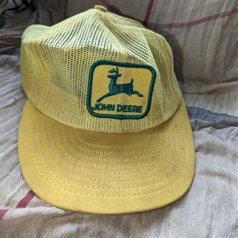 Louisville Mfg Co Accessories Vintage Louisville Mfg John Deere Yellow Mesh Patch Trucker