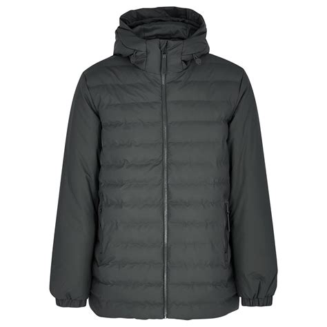 Rains Rains Trekker Hooded Rubberised Jacket Dark Grey Editorialist