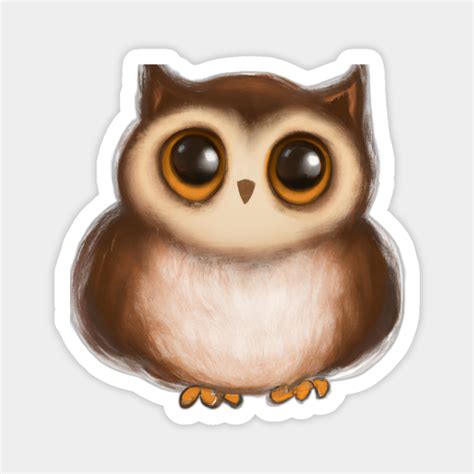 Cute Owl Drawing Cute Owl Magnet TeePublic