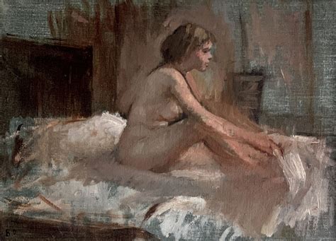 Nude Sitting On A Bed Granta Fine Art Of Cambridge