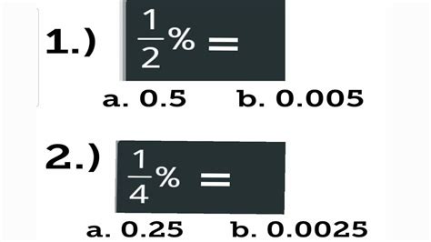 Percentage How To Convert Fraction Percent To Decimal Youtube