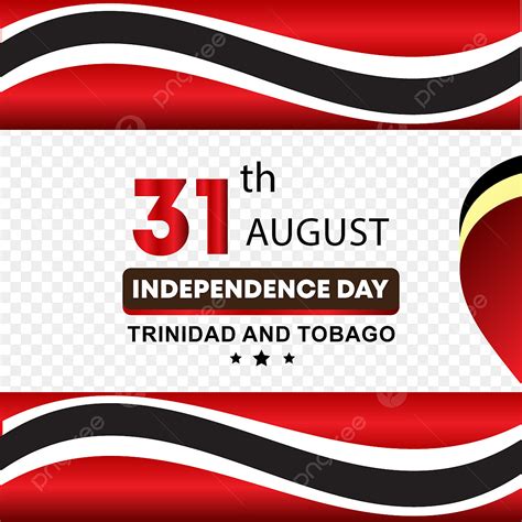 31 August Trinidad And Tobago Happy Independence Day Vector