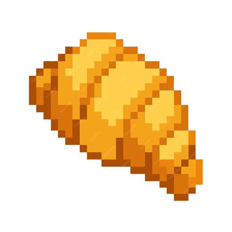 Pixel Art Croissant Icon Retro Style Bakery Illustration For Digital Design Premium Ai