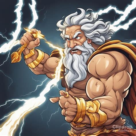 Premium Photo | Zeus cartoon illustration on white background