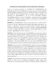 CONTRATO DE TRANSFERENCIA DE POSESION DE INMUEBLE Docx CONTRATO DE